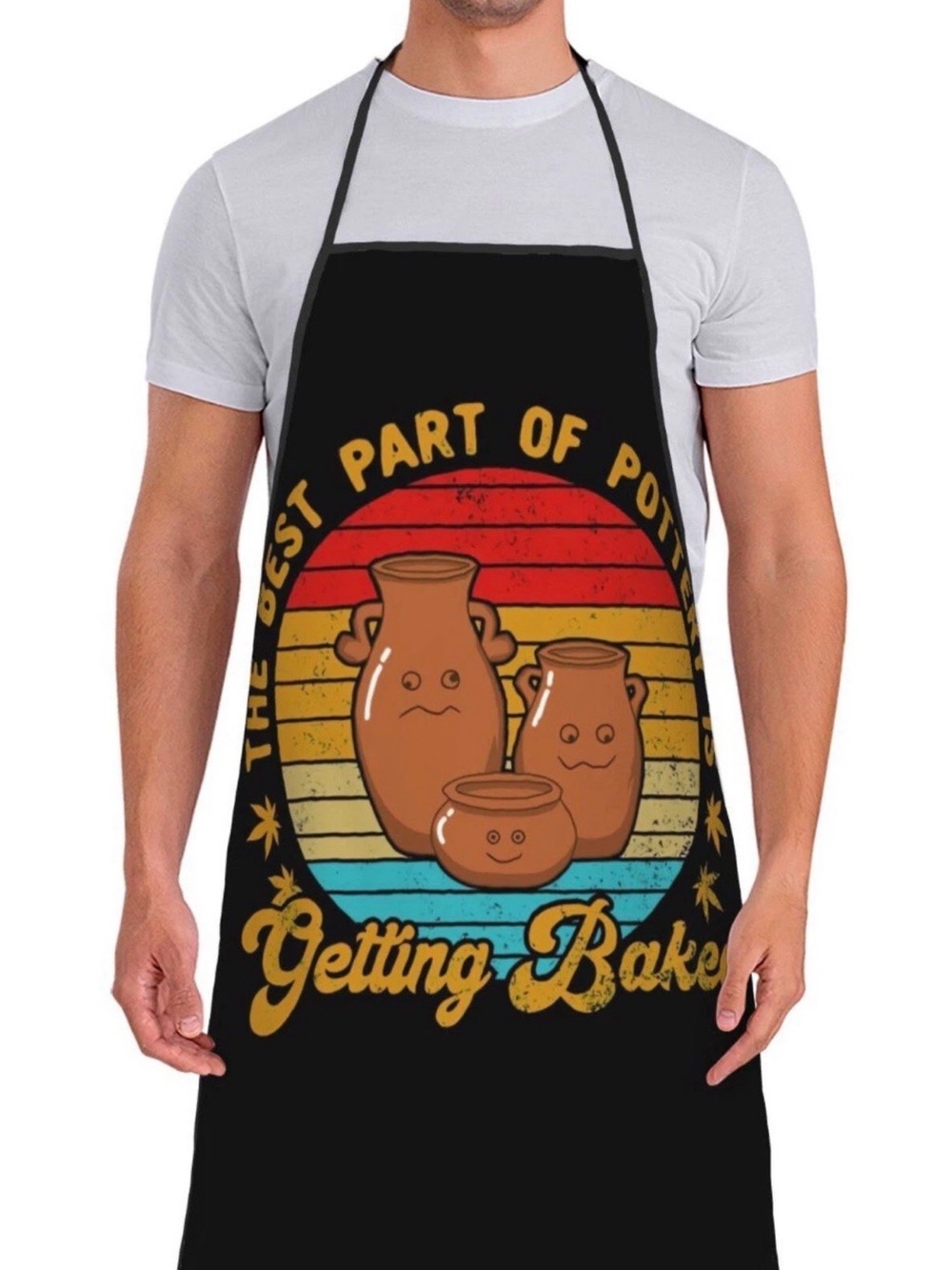 Funny Apron - The Best Part of Pottery Is Getting Baked Retro 70's Pottery